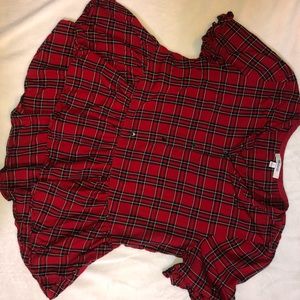 Madewell plaid quarter button down blouse